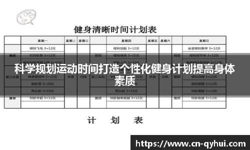 科学规划运动时间打造个性化健身计划提高身体素质